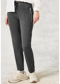 Cecil Damen Stoffhose "Style Tracey", grau, casual, Gr. S, meliert, Nadelstreifen, Web, Obermaterial: 67% Polyester, 30% Viskose, 3% Elasthan, Hosen,