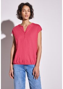 Street One Damen T-Shirt, rot, casual, Gr. 34, unifarben, Web, 100% Baumwolle, Shirts, aus reiner Baumwolle