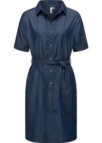 Ragwear Damen Jeanskleid "Rozyna Denim", blau, klassisch, Gr. XL, Material: 60% Baumwolle, 40% Viskose, Kleider, Midikleid in Denim-Optik mit