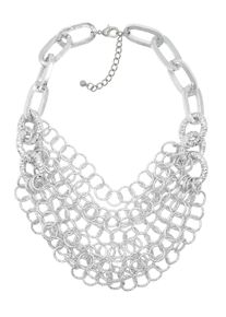 Damen Kette mit Anhänger "Chain Reaction", silber, Basic, Collezione Alessandro, Metall, Halsketten, Statementkette mit verschieden großen Gliedern