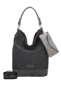 Damen Schultertasche "Izzy07 Olga", Fritzi aus Preussen, schwarz, Baumwolle, Taschen, aus veganen und recycelten Materialien