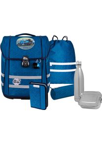 McNeill Kinder Schulranzen "Perfecto, Tetra", blau, Polyester, Rucksäcke, inkl. Federmäppchen, Turnbeutel, Schlamperrolle & Motivmagnet