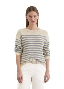 Marc O'Polo MARC O'POLO Damen Strickpullovergrau stripe, natural cotton, casual, Gr. M, Strick, Obermaterial: 70% Baumwolle, 30% Polyester, Pullover