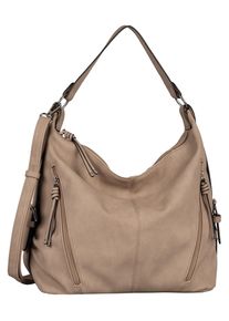Tom Tailor Damen Hobo "CAIA Hobo bag", grau, Lederimitat, Polyurethan (PU), aufgeraut, clean, Strukturmuster, unifarben, Taschen, in schlichter Optik