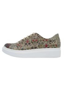 DOGO Damen Plateausneaker "Myra Remembrance Of Frida Kahlo Damen Sneaker / Female", Gr. 38, bunt, Lederimitat, Schuhe, Vegan