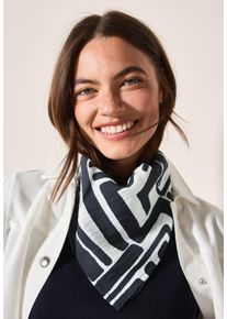 Cecil Damen Halstuch, blau, casual, gemustert, Stoff, 88% Viskose, 12% Nylon, Modetücher, mit grafischem Muster