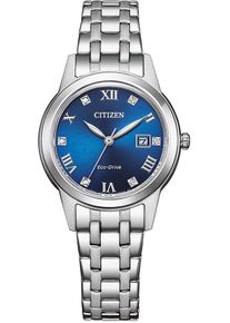 Citizen Damen Solaruhr, silber, Armbanduhren, Armbanduhr, Damenuhr, Datum, Kristallsteine, Edelstahlarmband