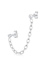 Elli Damen Paar Ohrstecker "Kette Piercing Kristall 925 Silber", OneSize,mit Steinen, Silber 925 (Sterlingsilber), silber, Silber 925