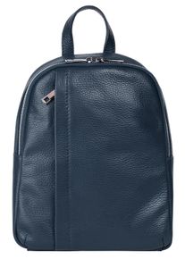 Samantha Look Cityrucksack, blau, Rindsleder, Leder, casual, Rucksäcke, Echt Leder, Made in Italy