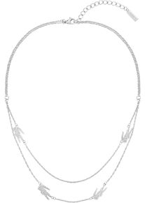 Lacoste Damen Gliederkette "CROCODILE, 2040468, 2040469", Edelstahl, L: 40,5cm B: 2mm, silber, Edelstahl, B:2mm, Halsketten