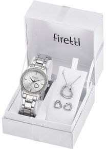 Firetti Damen Quarzuhr, silber, Armbanduhren, Armbanduhr, Damenuhr, Glassteine, ideal auch als Geschenk