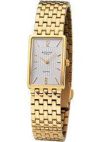 Regent Uhren REGENT Damen Quarzuhr, gold, Armbanduhren, Armbanduhr, Damenuhr, Titanuhr, eckig, analog, Titanarmband