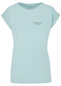 Merchcode Herren T-Shirt "Merchcode Damen Ladies Love Yourself First Extended Shoulder Tee", blau, casual, Gr. XL, bedruckt, 100% Baumwolle, Shirts