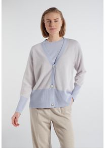 Eterna Damen Cardigan, blau, casual, Gr. XXXL, 30% Kaschmir, 70% Schurwolle, Strickjacken