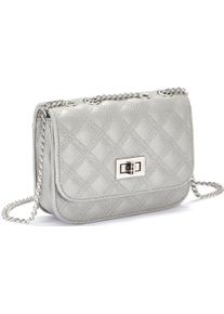 Lascana Damen Umhängetasche "Minibag", grau, Lederimitat, unifarben, Taschen, Handtasche, Henkeltasche mit Kettenhenkel, Crossbody Bag VEGAN