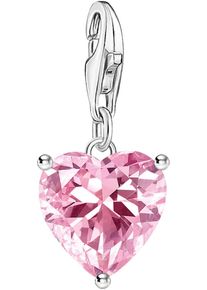Thomas Sabo Damen Charm Herz "Charm mit rosa Stein, 2205-051-9", bunt, Silber 925 (Sterlingsilber), Charms, mit Zirkonia (synth.)