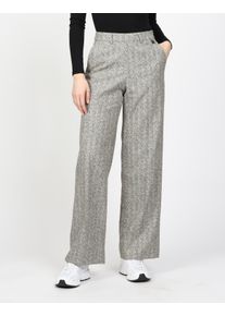 Gang Damen Stoffhose "Gang Hosen Straight Fit 94JOANA"schwarz beige herringbone, Gr. 27, 67% Polyester, 30% Viskose, 3% Elasthan, Hosen
