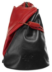 Samantha Look Cityrucksack, rot, Rindsleder, Leder, unifarben, modisch, Rucksäcke, echt Leder, Made in Italy