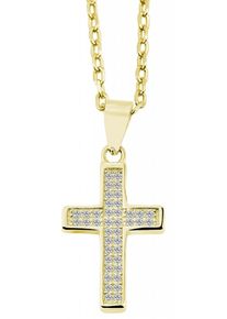 Adelia´s ADELIA ́S Damen Ketten-Anhänger "Neuheit 2025 - eleganter Kreuz Anhänger aus 925 Sterling Silber", Silber 925 (Sterlingsilber), gold, Silber 925