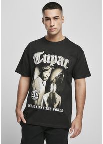 Herren T-Shirt "Upscale by Mister Tee Herren Tupac MATW Sepia Oversize Tee", schwarz, casual, Gr. XL, UPSCALE BY MISTER TEE, unifarben, 100%