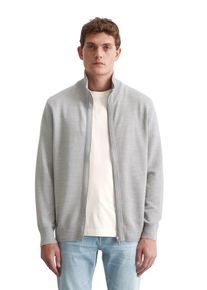 Marc O'Polo MARC O'POLO Herren Cardigan "mit Reißverschluss", grau, casual, Gr. XL, unifarben, Obermaterial: 100% Baumwolle, Strickjacken