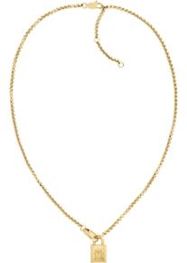 Tommy Hilfiger Damen Kette mit Anhänger "AMERICAN ICON, 2780940, 2780941", Edelstahl, L: 45,5cm B: 2mm, gold, Edelstahl, B:2mm, Halsketten, teilweise
