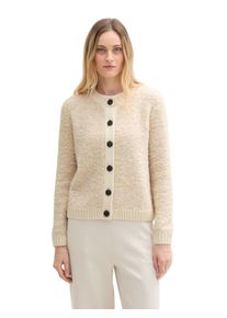 Tom Tailor Damen Cardigan, beige, casual, Gr. XL, meliert, Strick, Obermaterial: 53% Polyester, 25% Polyacryl, 14% Baumwolle, 6% Wolle, 2% Elasthan,