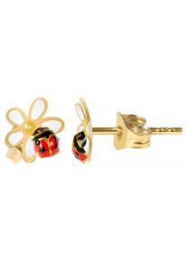 Adelia´s ADELIA ́S Damen Paar Ohrhänger "Neuheit 2025 - Mädchen Ohrstecker aus Gold 333 mit Blume", Mädchen, Gelbgold 333, gold, Gelbgold 333, Ohrringe
