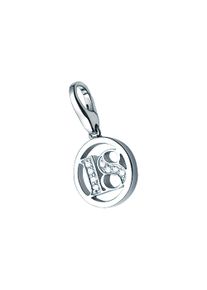 Damen Charm-Einhänger "Zahl 18 mit Zirkonia Steine, Silber 925", silber, Giorgio Martello MILANO, Silber 925 (Sterlingsilber), Charms
