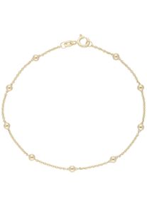 Luigi Merano Damen Armband "Ankerkette mit Kugeln, teilmassiv, Gold 585", 18,5cm, Gelbgold 585, gold, Gelbgold 585, Armbänder
