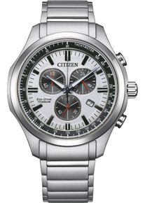 Citizen Herren Chronograph, silber, Armbanduhren, Armbanduhr, Herrenuhr, Solar, Stoppfunktion, Titan, Saphirglas