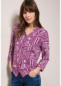 Cecil Damen Blusenshirtanemone pink, casual, Gr. XXL, bedruckt, Jersey, Obermaterial: 48% Baumwolle, 48% Modal, 4% Elasthan, Shirts, mit All-Over