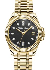 Thomas Sabo Damen Quarzuhr "DIVINE"goldfarben, Armbanduhren, Armbanduhr, Damenuhr, Edelstahlarmband, analog, Tag, Zirkonia (synth.)