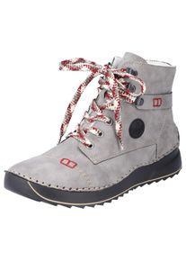 Rieker Damen Winterboots, Gr. 36, grau, Lederimitat, sportlich, Schuhe, mit feiner Ziernaht
