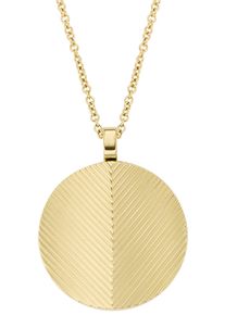 Fossil Damen Kette mit Anhänger "HARLOW LINEAR, JF04534710", Edelstahl, L: 45,5cm, gold, Edelstahl, Halsketten