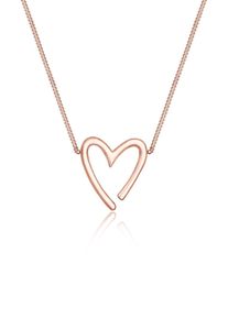 Elli Damen Kette mit Anhänger "Anhänger Herz 925 Sterling Silber", 45, Silber 925 (Sterlingsilber), L: 45cm, rosa, Silber 925 (Sterlingsilber),
