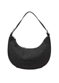 Marc O'Polo MARC O'POLO Damen Umhängetasche "in Raffia-Bast-Optik", schwarz, Polypropylen, Baumwolle, unifarben, Taschen