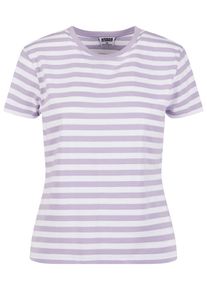 Urban Classics Herren T-Shirt "Urban Classics Damen Ladies Regular Striped Tee", lila, casual, Gr. XL, gestreift, 100% Baumwolle, Shirts