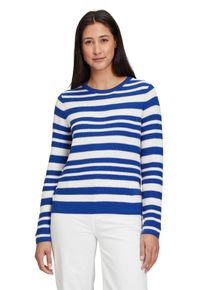 Betty Barclay Damen Strickpullover "Betty Barclay Basic-Strickpullover mit Streifen", blau, casual, Gr. 40, Strick, Obermaterial: 50% Baumwolle, 50%
