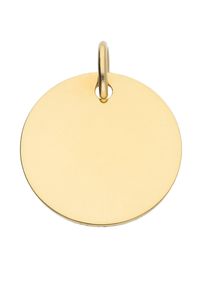 Adelia´s ADELIA ́S Damen Anhänger mit Gravur "Damen 585 Gold Gravurplatte Anhänger Ø 14 mm", Gelbgold 585, gold, Gelbgold 585, Schmuckanhänger, für Damen