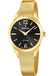 Festina Damen Quarzuhr "Grace"goldfarben, schwarz, Armbanduhren, Armbanduhr, Damenuhr, Swiss Made, Edelstahlarmband, Saphirglas