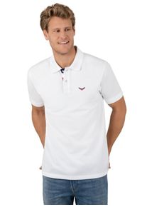 TRIGEMA Herren Poloshirt "TRIGEMA Poloshirt mit maritimen Details", weiß, casual, Gr. S, 100% Baumwolle, Shirts
