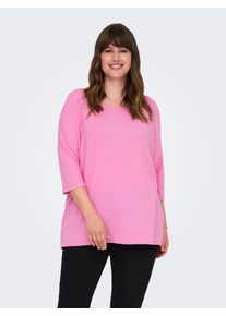 Only CARMAKOMA Damen 3/4-Arm-Shirt "CARLAMOUR 3/4 TOP JRS NOOS", bunt, casual, Gr. M, unifarben, Single Jersey, Obermaterial: 95% Polyester, 5%