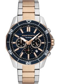Armani Exchange Herren Chronograph, gold, Armbanduhren, Quarzuhr, Armbanduhr, Herrenuhr, Edelstahlarmband, Geschenkidee, Tag