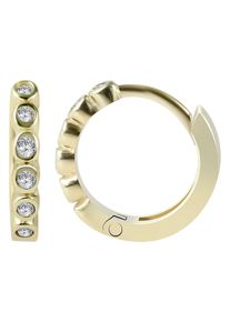 Adelia´s ADELIA ́S Damen Paar Creolen "Neuheit 2025 - Damen Creolen aus Gold 585 und Zirkonia Ø 10 mm", Damen, Gelbgold 585, gold, Gelbgold 585, Ohrringe