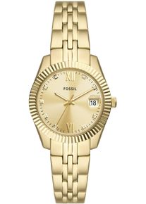 Fossil Damen Quarzuhr "SCARLETTE MINI", gold, Armbanduhren, Armbanduhr, Damenuhr, Edelstahlarmband, analog, Tag, Glassteine