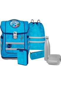 McNeill Kinder Schulranzen "Ergo Compacto, Bubble", blau, Polyester, Rucksäcke, inkl. Federmäppchen, Turnbeutel, Schlamperrolle & Motivmagnet