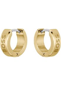 BOSS Herren Paar Creolen "ODELL, 1580654, 1580655", Edelstahl, gelb, Edelstahl, Ohrringe