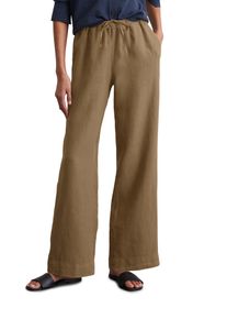 Marc O'Polo MARC O'POLO Damen Chinohose "mit teil-elastischem Bund", braun, casual, Gr. 40, unifarben, Obermaterial: 100% Leinen; Futter: 100% Baumwolle, Hosen