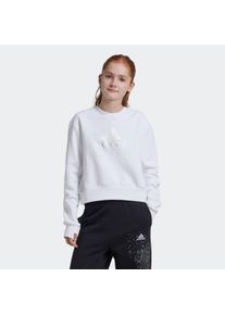Kinder Sweatshirt "JG GLM CREW", weiß, sportlich, Gr. 170, adidas Sportswear, Obermaterial: 78% Baumwolle, 22% Polyester, Sweatshirts